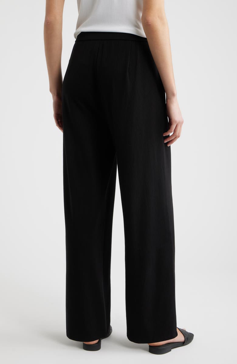 Eileen Fisher Rib Wide Leg Pants, Alternate, color, Black