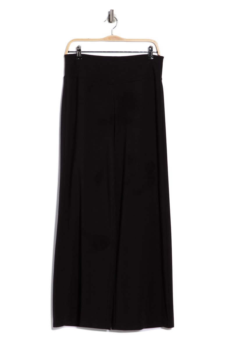 High Waist Cotton Blend Wide Leg Pants, Alternate, color, BLACK