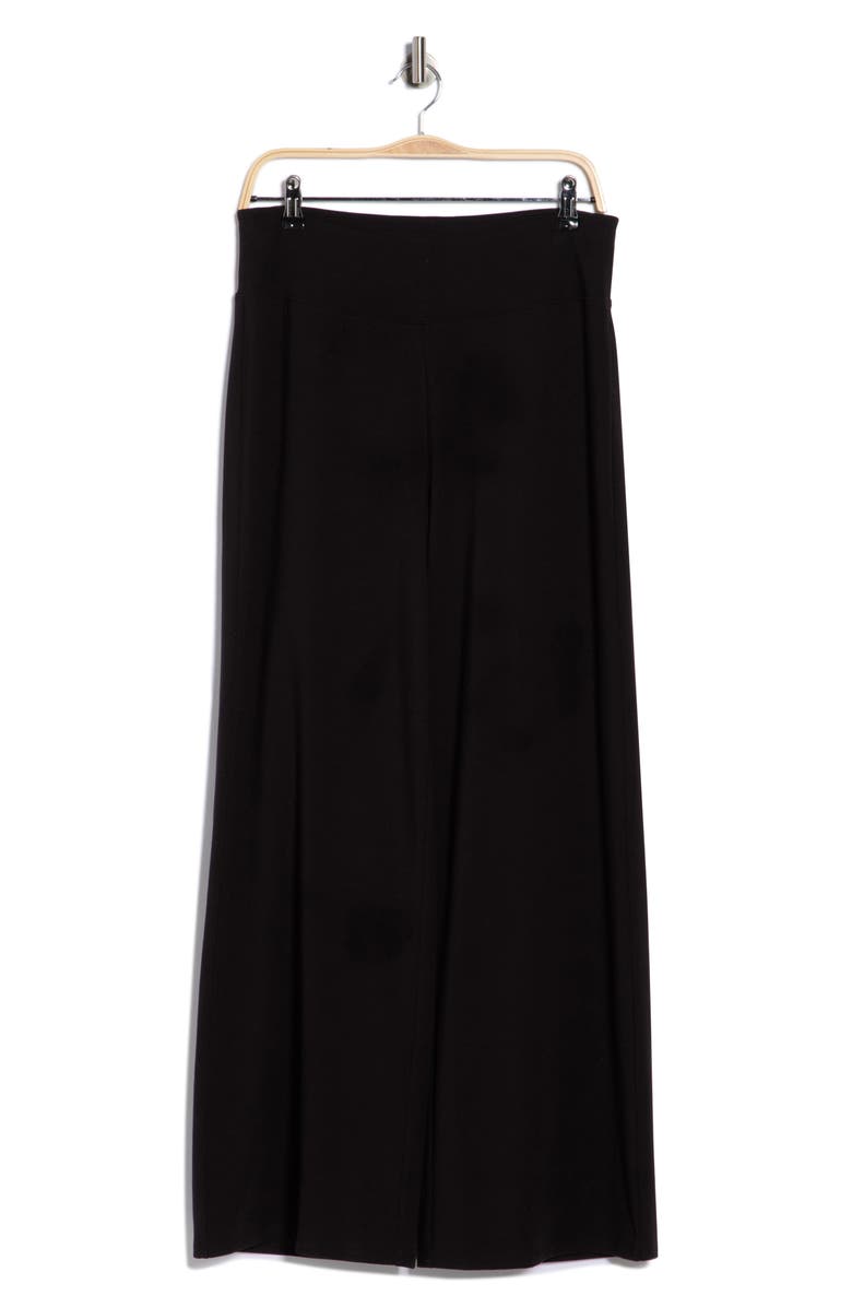Eileen Fisher High Waist Cotton Blend Wide Leg Pants, Main, color, Black