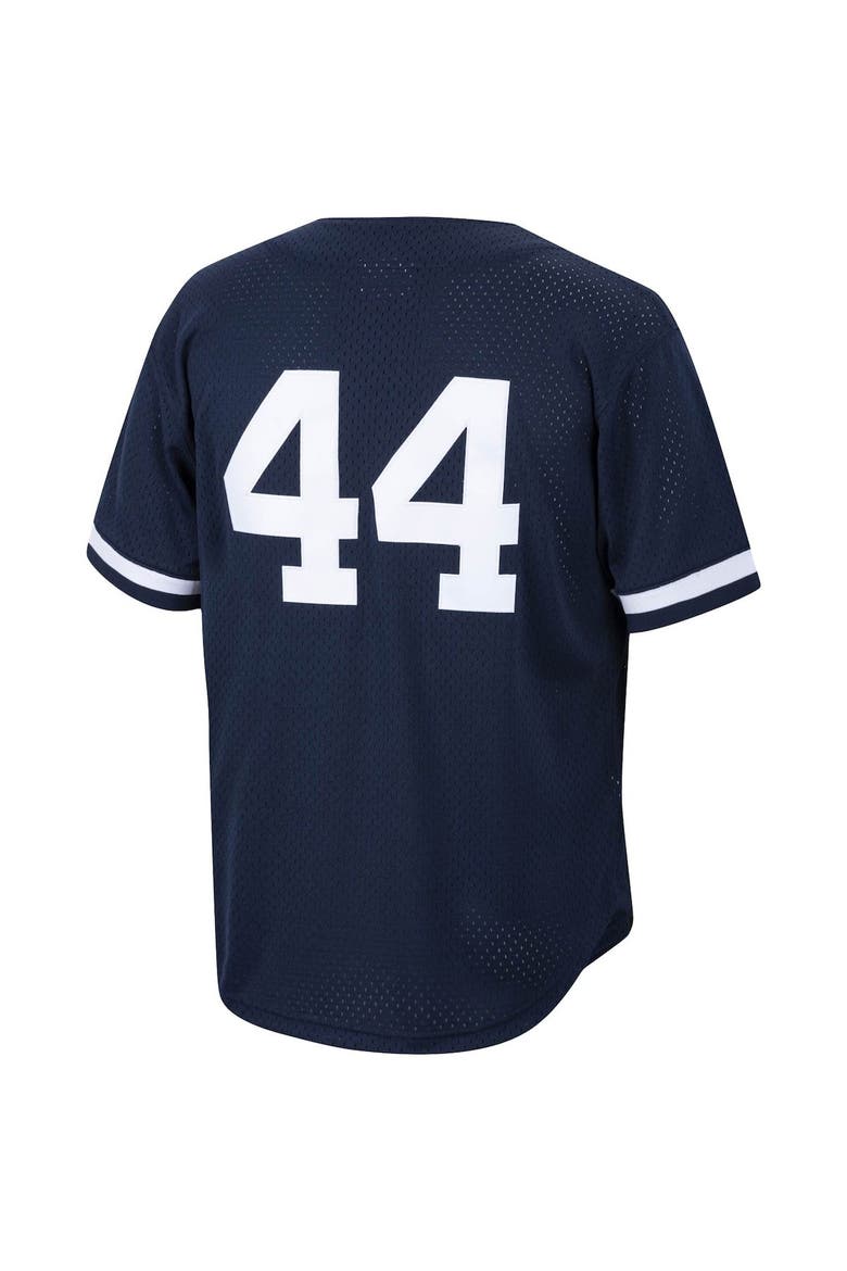 Men's Mitchell & Ness Reggie Jackson Navy New York Yankees Cooperstown Collection Mesh Batting Practice Button-Up Jersey, Alternate, color, Navy