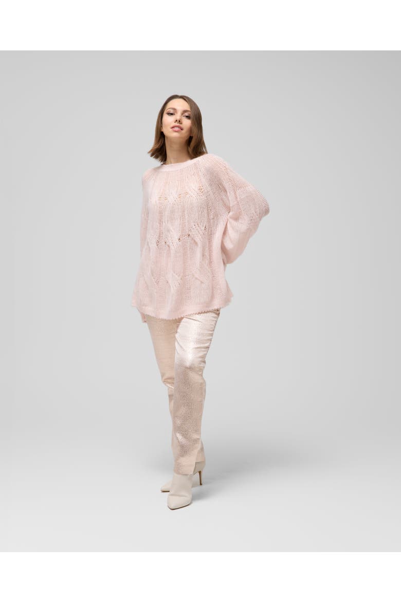 Cable-Knit Cashmere Sweater, Alternate, color, Light Pink