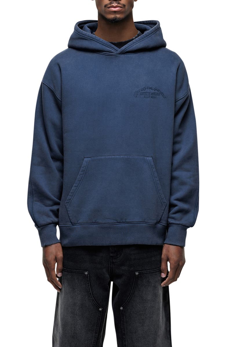 Good For Nothing Vintage Washed Relaxed Hoodie, Main, color, Navy
