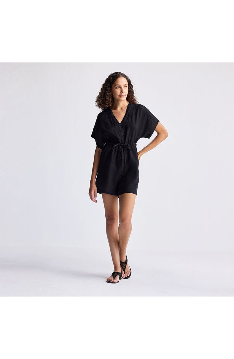 Reistor V neck Drawstring Romper, Alternate, color, Solid