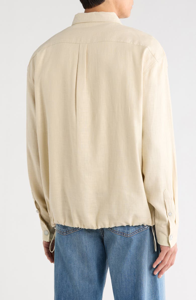 KARL LAGERFELD PARIS Long Sleeve Shirt Jacket, Alternate, color, Natural