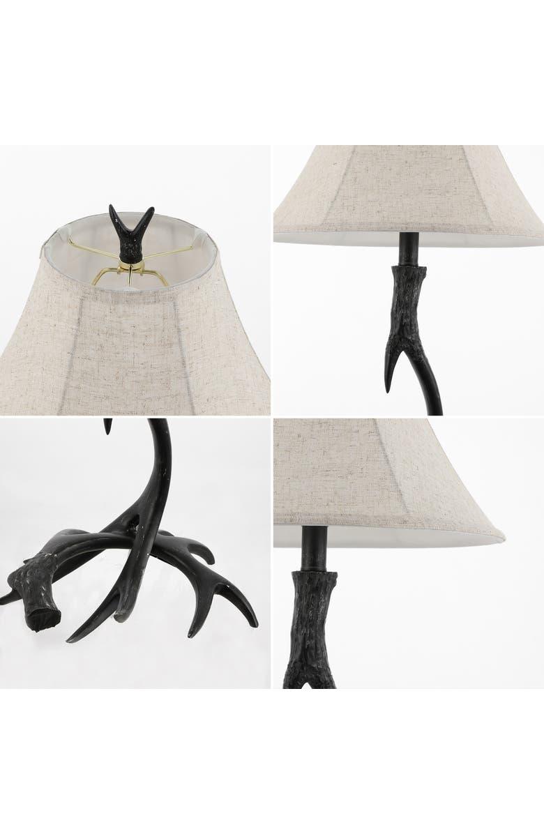 JONATHAN Y Antler 27.5" Rustic Resin LED Table Lamp, Alternate, color, Black