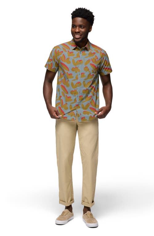 Prana Stimmersee Short Sleeve Button-up Shirt In Saltwater Indo Disco