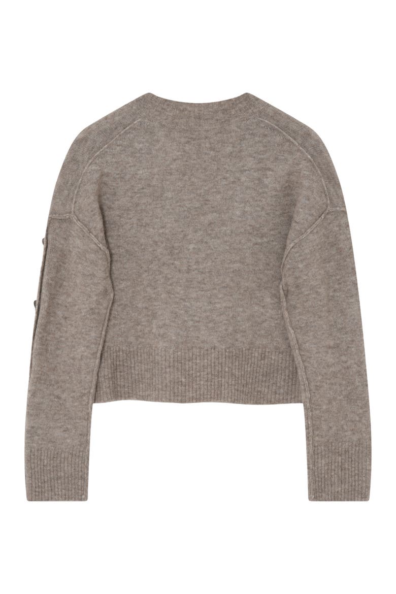 Solange Oversized Button Detail Sweater, Alternate, color, Hazel Melange