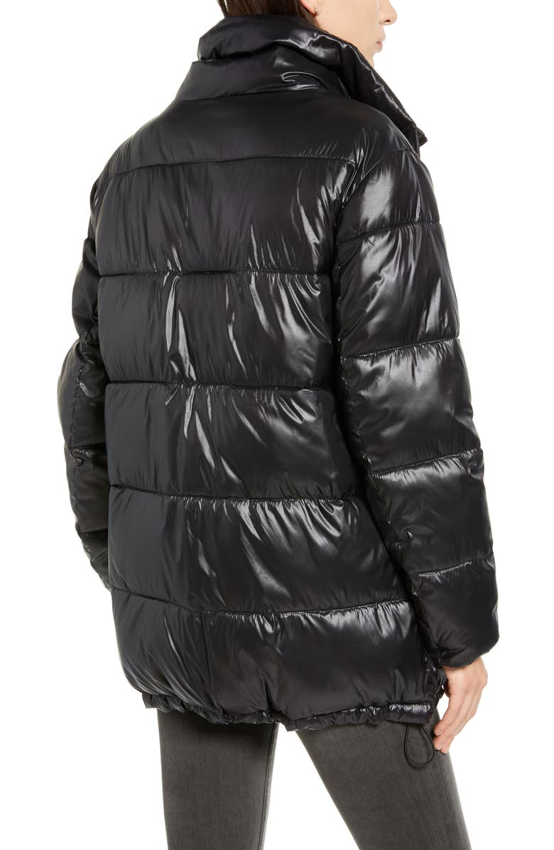 Via Spiga Stand Collar Water Resistant Puffer Coat, Alternate, color, 