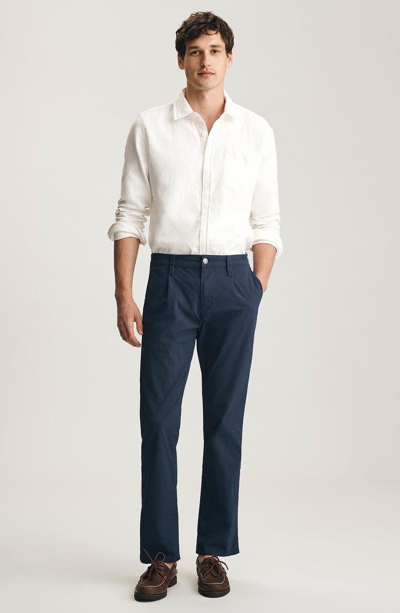 Mavi Jeans <p>Will Pleated Cotton Blend Pants</p>, Alternate, color, Navy Stripe Seersuck