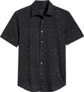 Bugatchi Miles OoohCotton® Slub Short Sleeve Button-Up Shirt