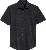 Bugatchi Miles OoohCotton® Slub Short Sleeve Button-Up Shirt