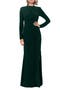 Ruffle Long Sleeve Sheath Gown