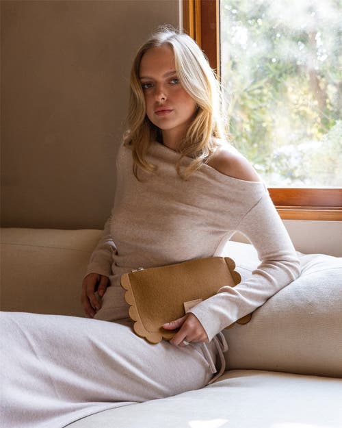 Graf & Lantz Graf Lantz Deco Edge Merino Wool Pouch In Honey