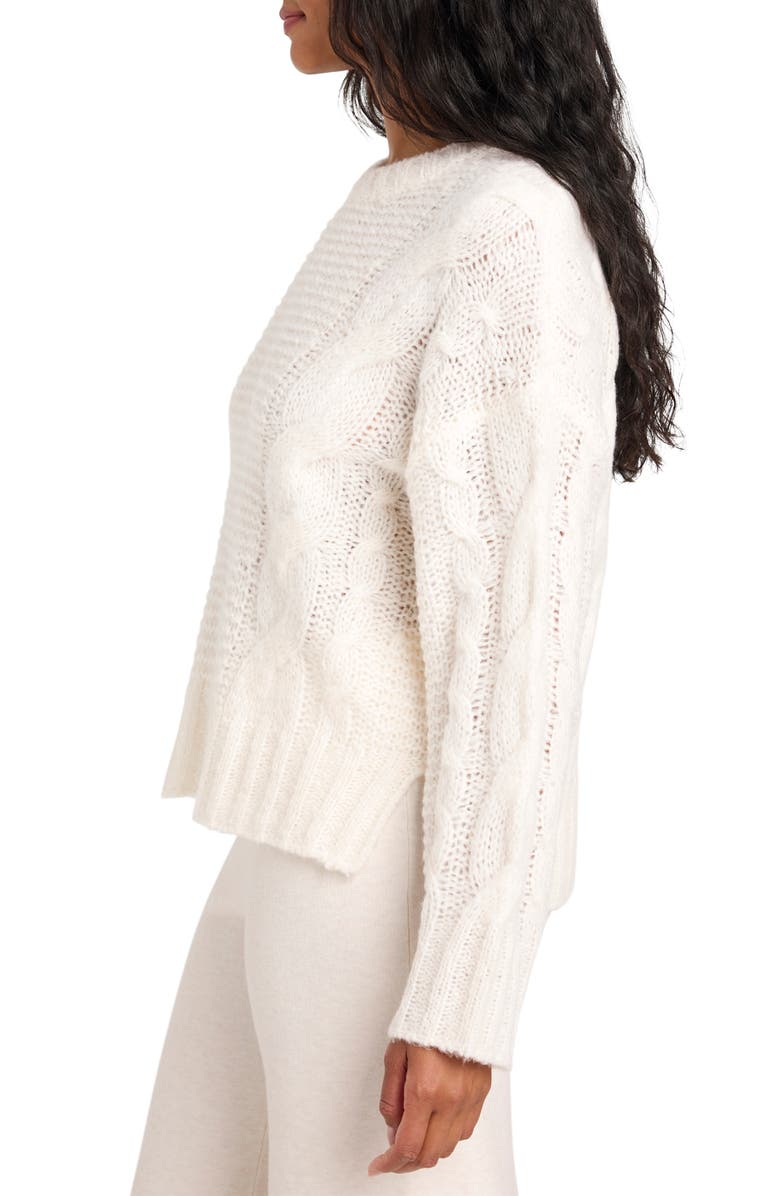 Splendid x Cella Jane Cable Sweater, Alternate, color, Snow