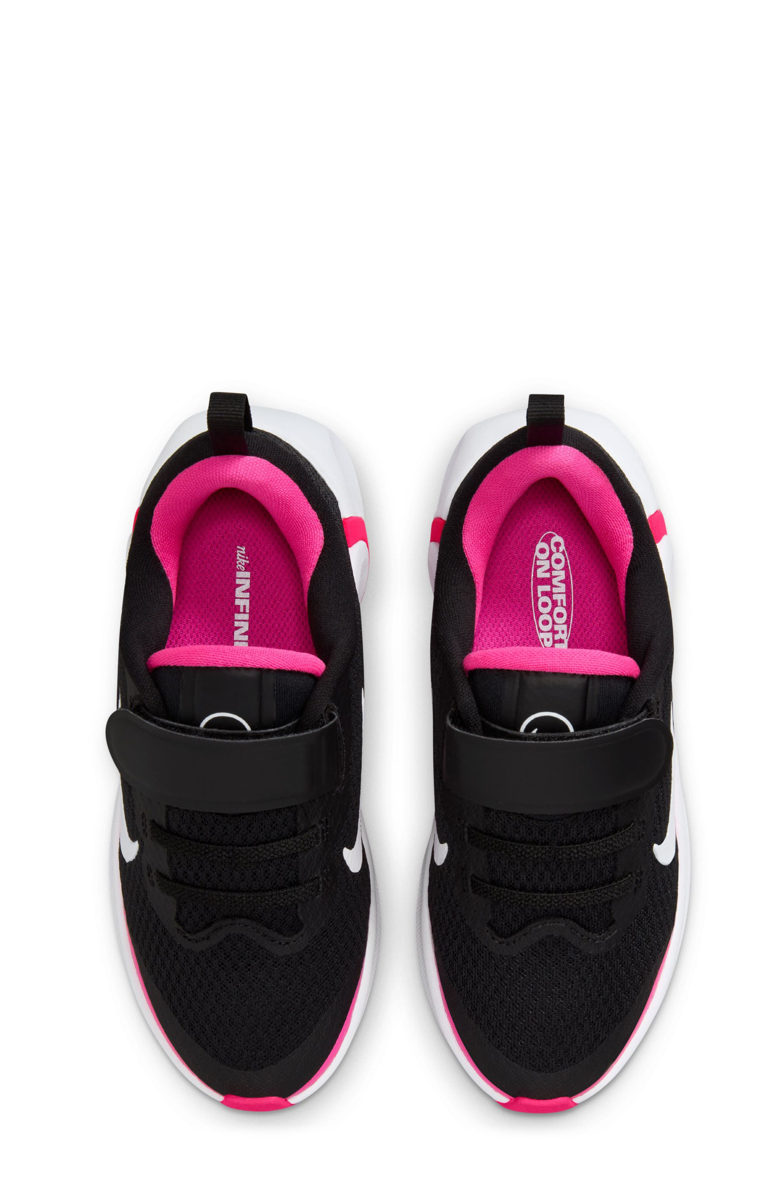 Nike Kidfinity Sneaker, Alternate, color, Black/ White/ Laser Fuchsia