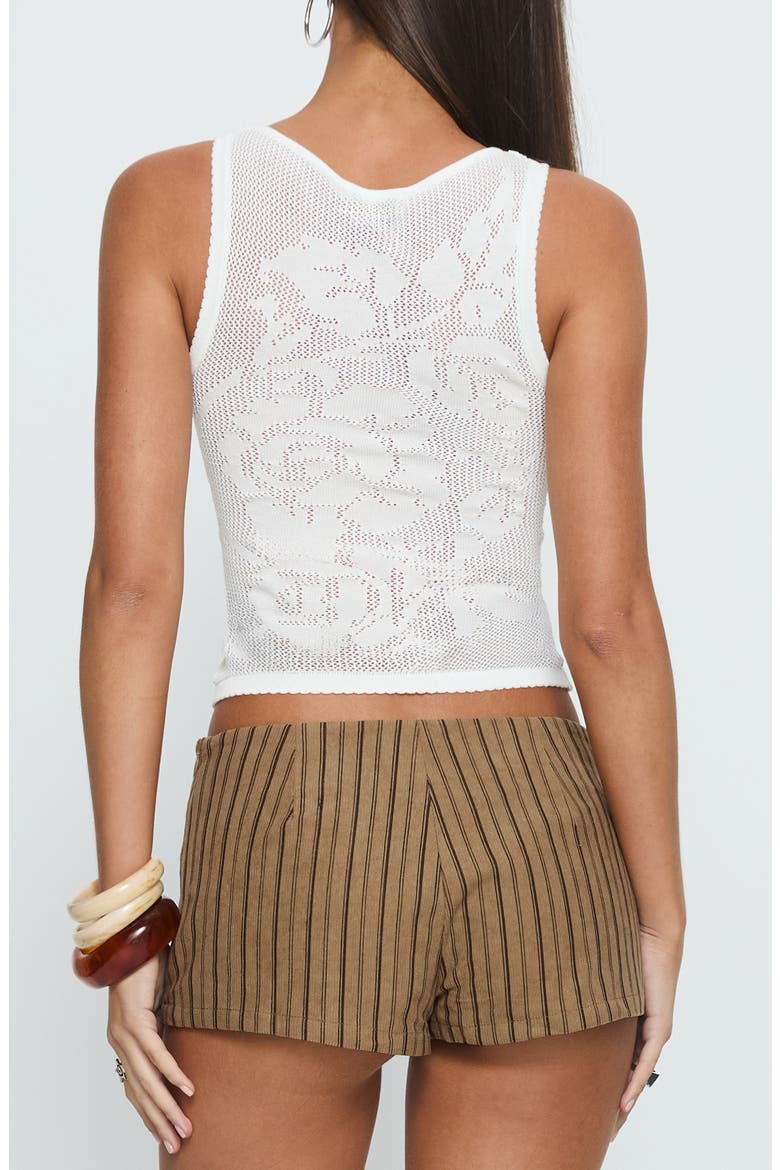 Cypressa Openwork Boat Neck Tank, Alternate, color, ANTIQUE WHITE