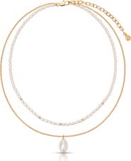 Ettika Faux Pearl Layered Necklace