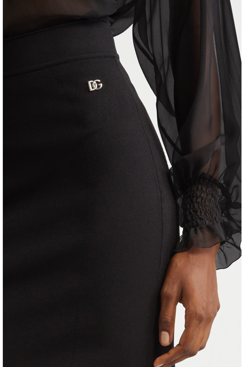DG Logo Knit Pencil Skirt, Alternate, color, N0000 NERO