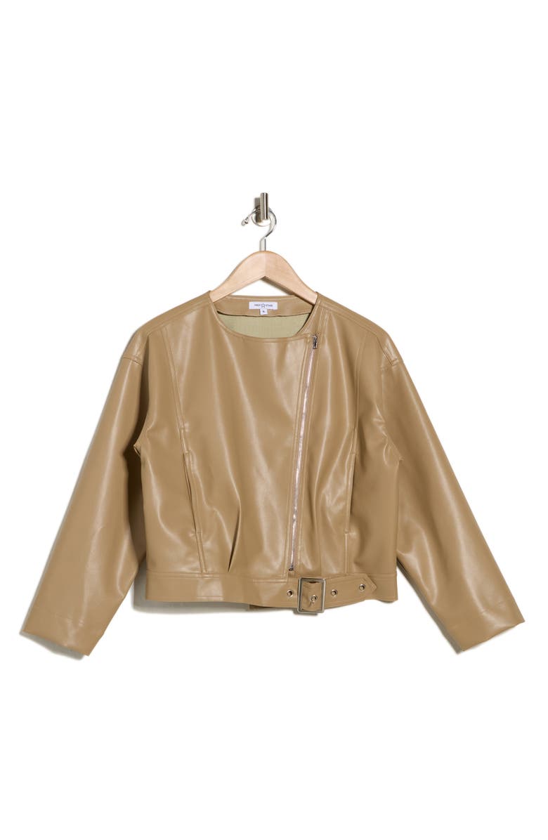 AREA STARS Fara Faux Leather Jacket, Alternate, color, Tan