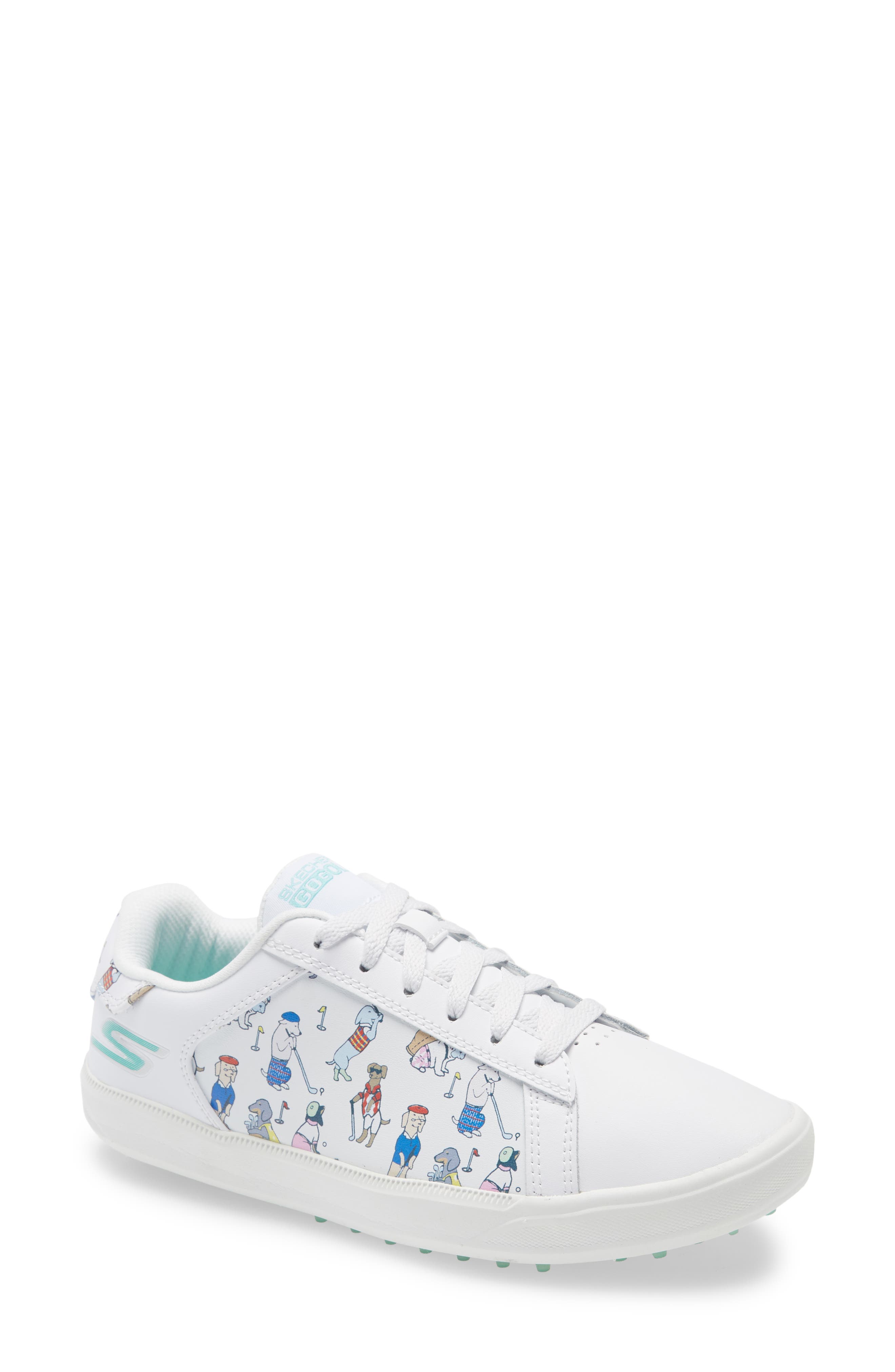 GO GOLF Drive 4 Golf Shoe, Main, color, WHITE/ BLUE