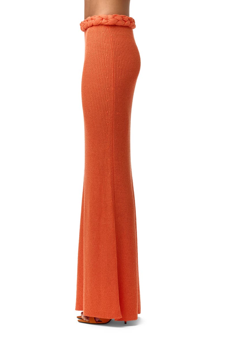 Braided Waist Maxi Sweater Skirt, Alternate, color, PEACH SORBET