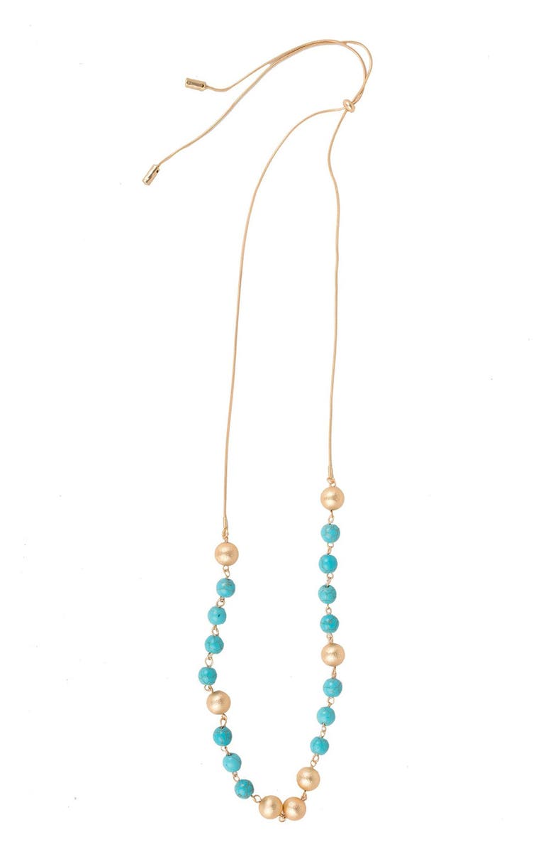 SAACHI Natural Stone Beaded Adjustable Slider Necklace, Alternate, color,