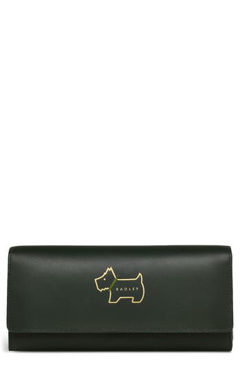 Radley Heritage Dog Outline Flap Wallet In Green