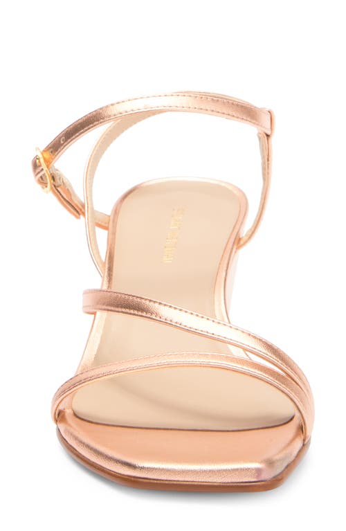 Stuart Weitzman Oasis 50 Wedge Sandal In Rose Gold
