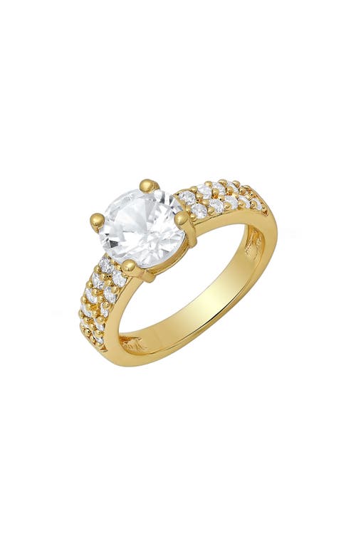 Hmy Jewelry 18k Gold Plated Simulated Diamond Ring In Gold