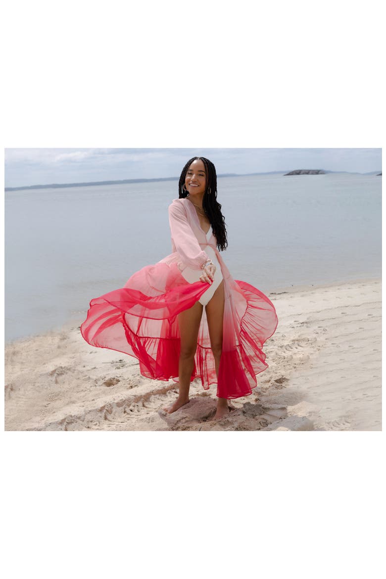 Ombré Cover-Up Dress, Alternate, color, PINK COMBO