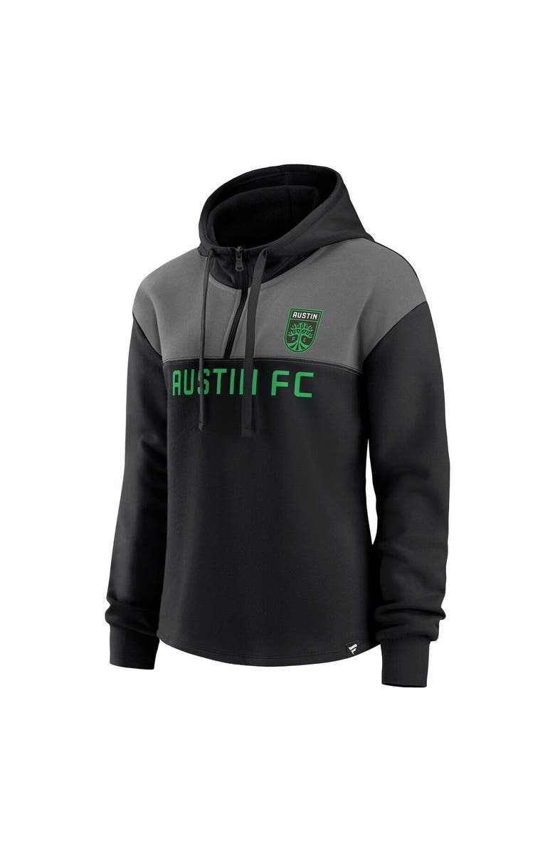 FANATICS Women's Fanatics Branded Black Austin FC Fleece Quarter-Zip Hoodie, Alternate, color, 