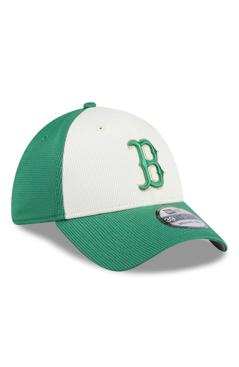 New Era Men's New Era White/Green Boston Red Sox 2024 St. Patrick's Day 39THIRTY Flex Fit Hat, Alternate, color,