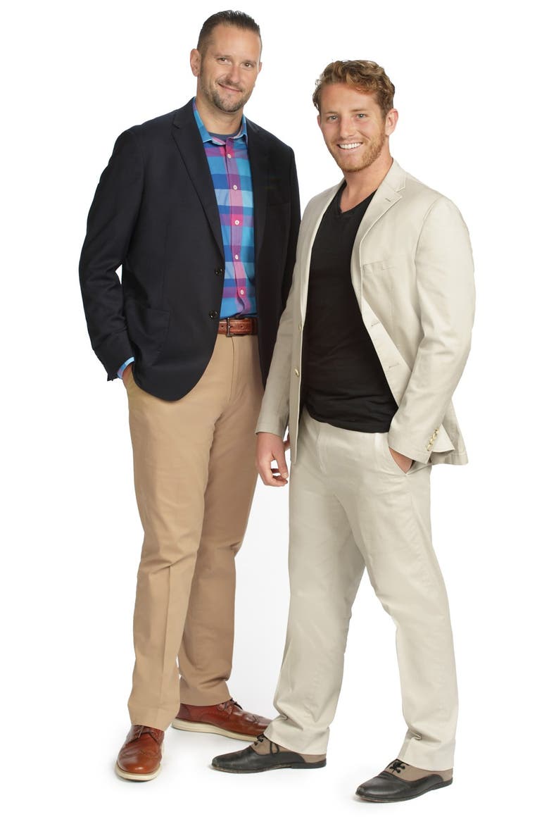Trim Fit Stretch Cotton Blazer, Alternate, color, NAVY