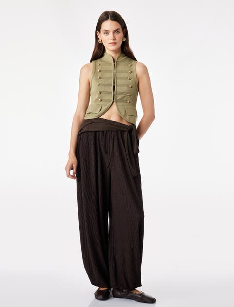 Relaxed Crinkled Jersey Balloon Pants