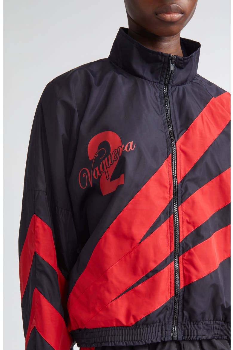 Woven Satin Windbreaker, Alternate, color, BLACK RED