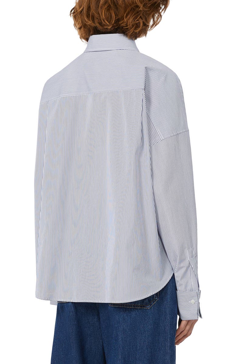 Weekend Max Mara Arturo Stripe Oversize Cotton Poplin Shirt, Alternate, color, 