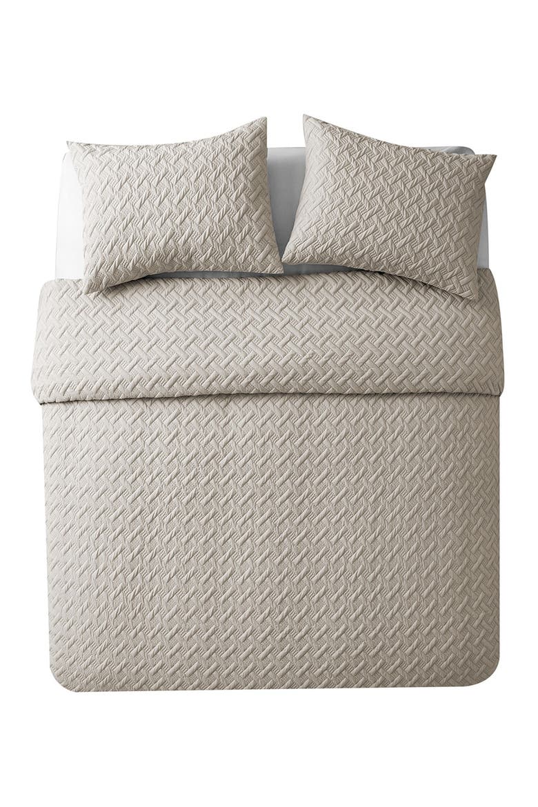 Nina Embossed Comforter Set - Full/Queen, Alternate, color, TAUPE