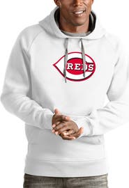 ANTIGUA Men's Antigua White Cincinnati Reds Victory Pullover Team Logo Hoodie