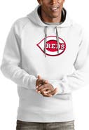 ANTIGUA Men's Antigua White Cincinnati Reds Victory Pullover Team Logo Hoodie