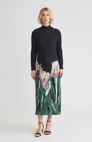 Misook Relaxed Floral Jacquard Knit Maxi Dress