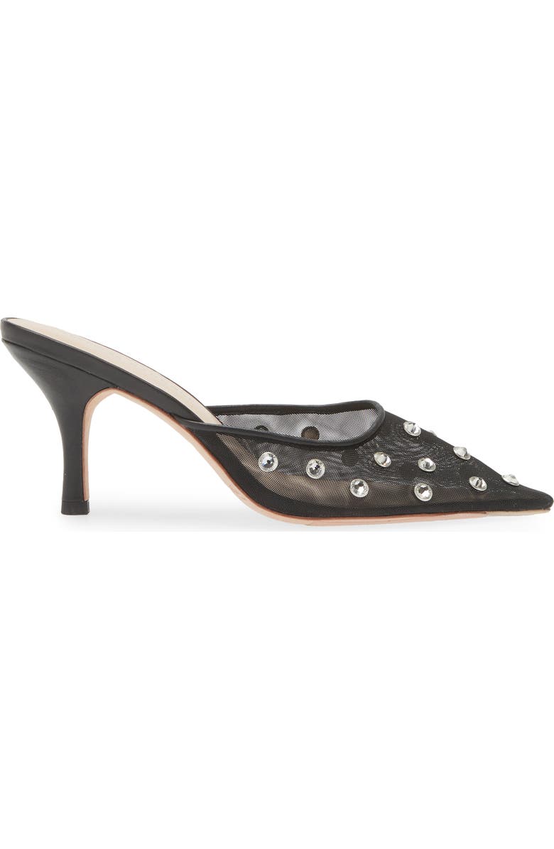 Loeffler Randall Paloma Embellished Pointed Toe Mule, Alternate, color, Black/ Crystal