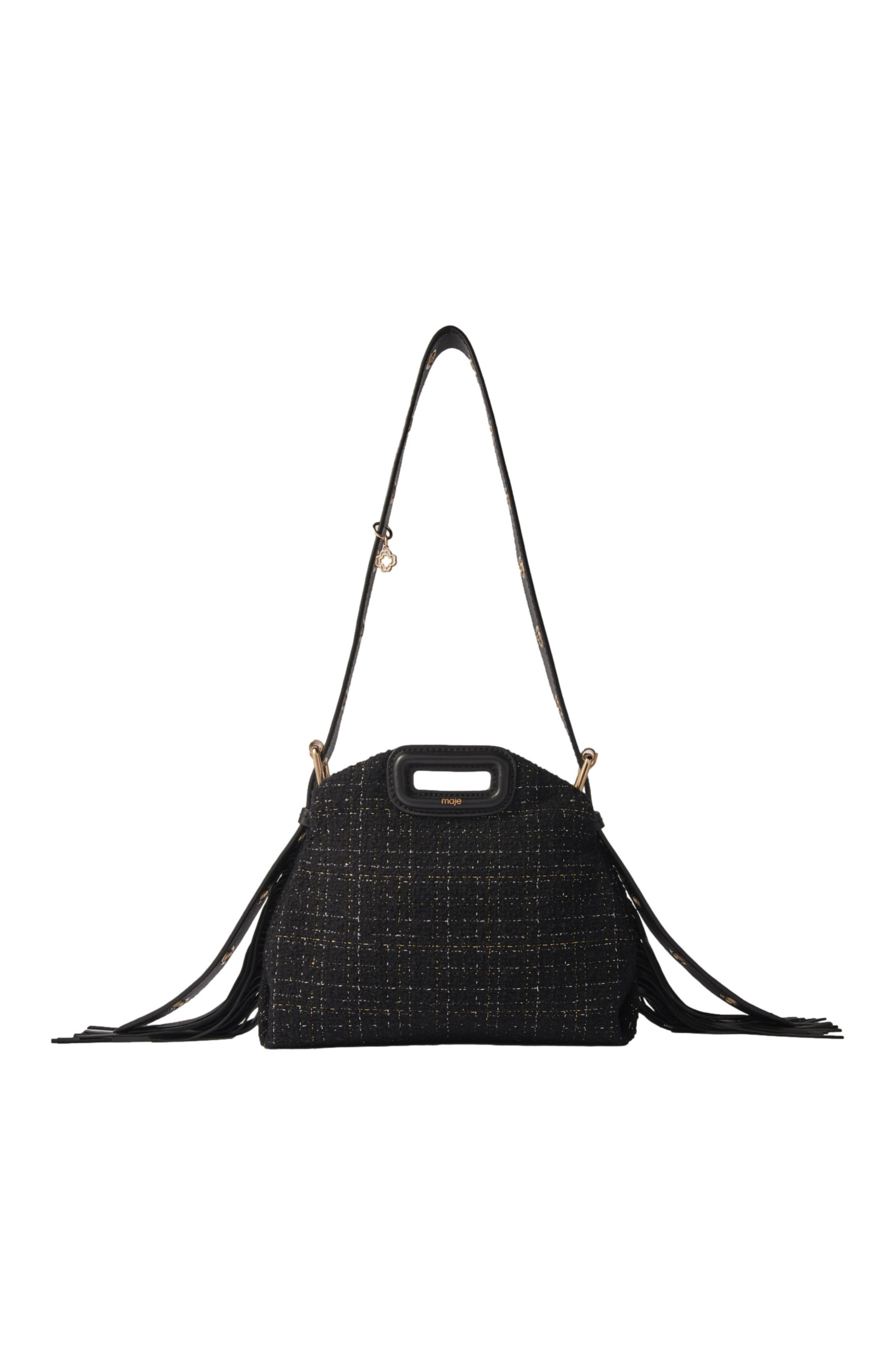 maje Tweed Miss M Mini bag, Main, color, 