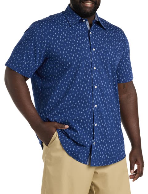 Big & Tall Sailboat Print Navtech Sport Shirt