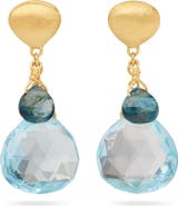Marco Bicego Paradise 18K Gold Blue Topaz Drop Earrings