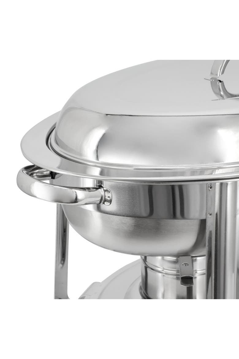 5.8 Quart Stainless Steel Oval Professional Chafing Dish/Food Warmer/Buffet Server Serving Dish, Alternate, color, Silver