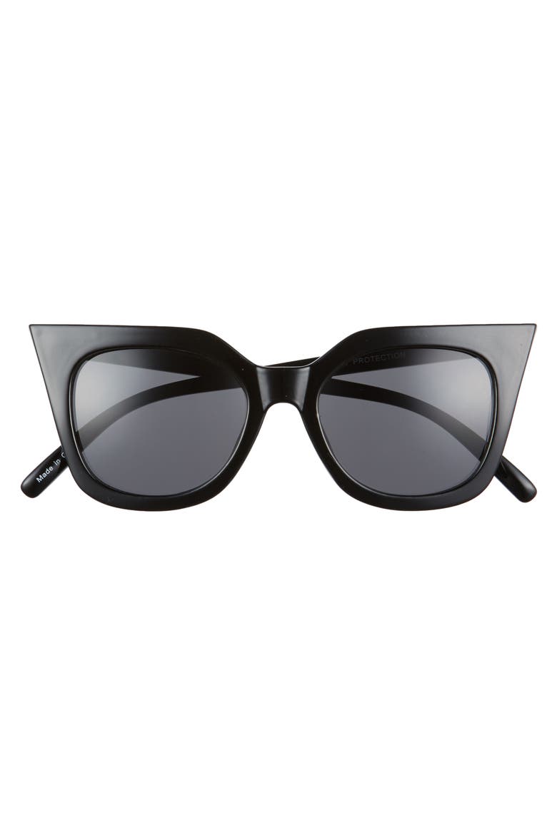 48mm Cat Eye Sunglasses, Alternate, color, BLACK