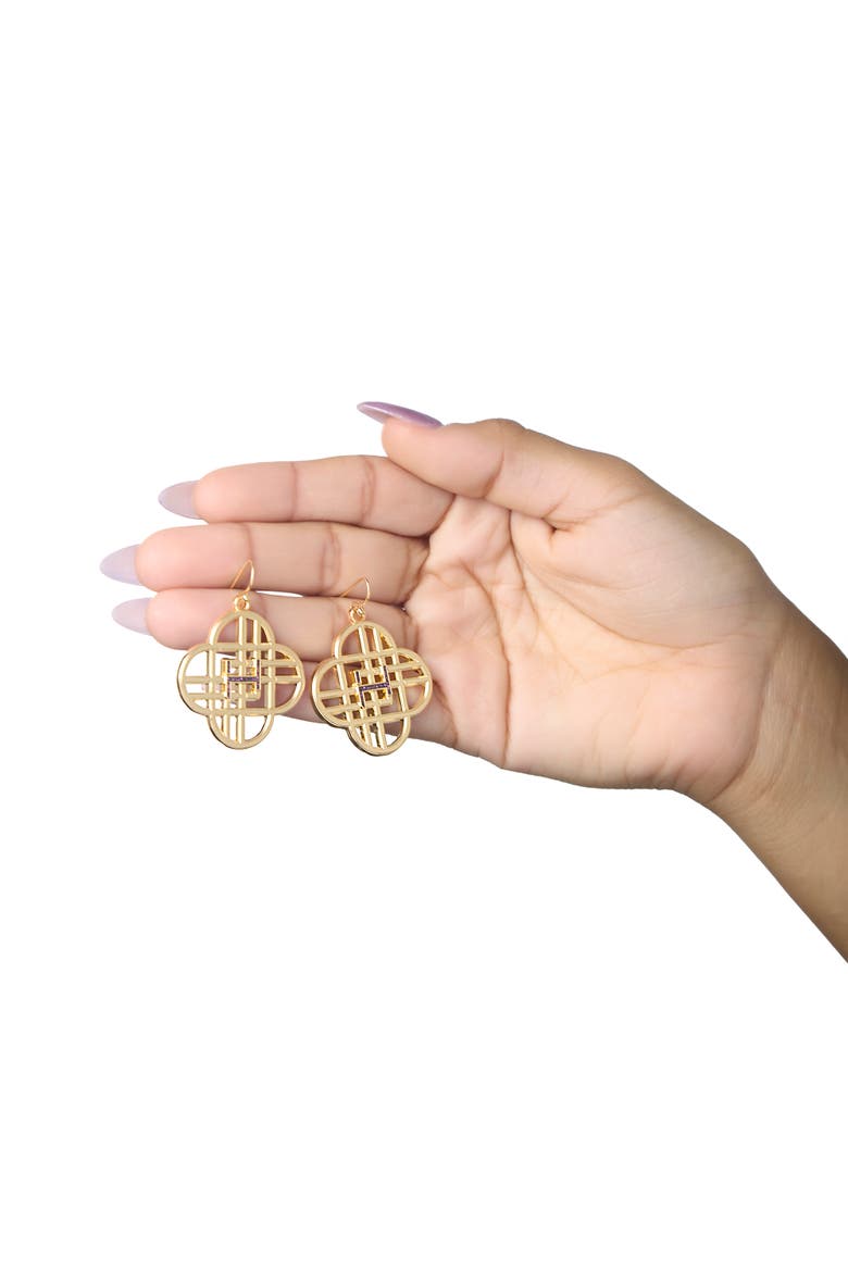 Huntrix Logo Dangle Earrings Official License, Gold-Tone Huntix Earrings, K-Pop Gifts, Alternate, color, Gold-Tone