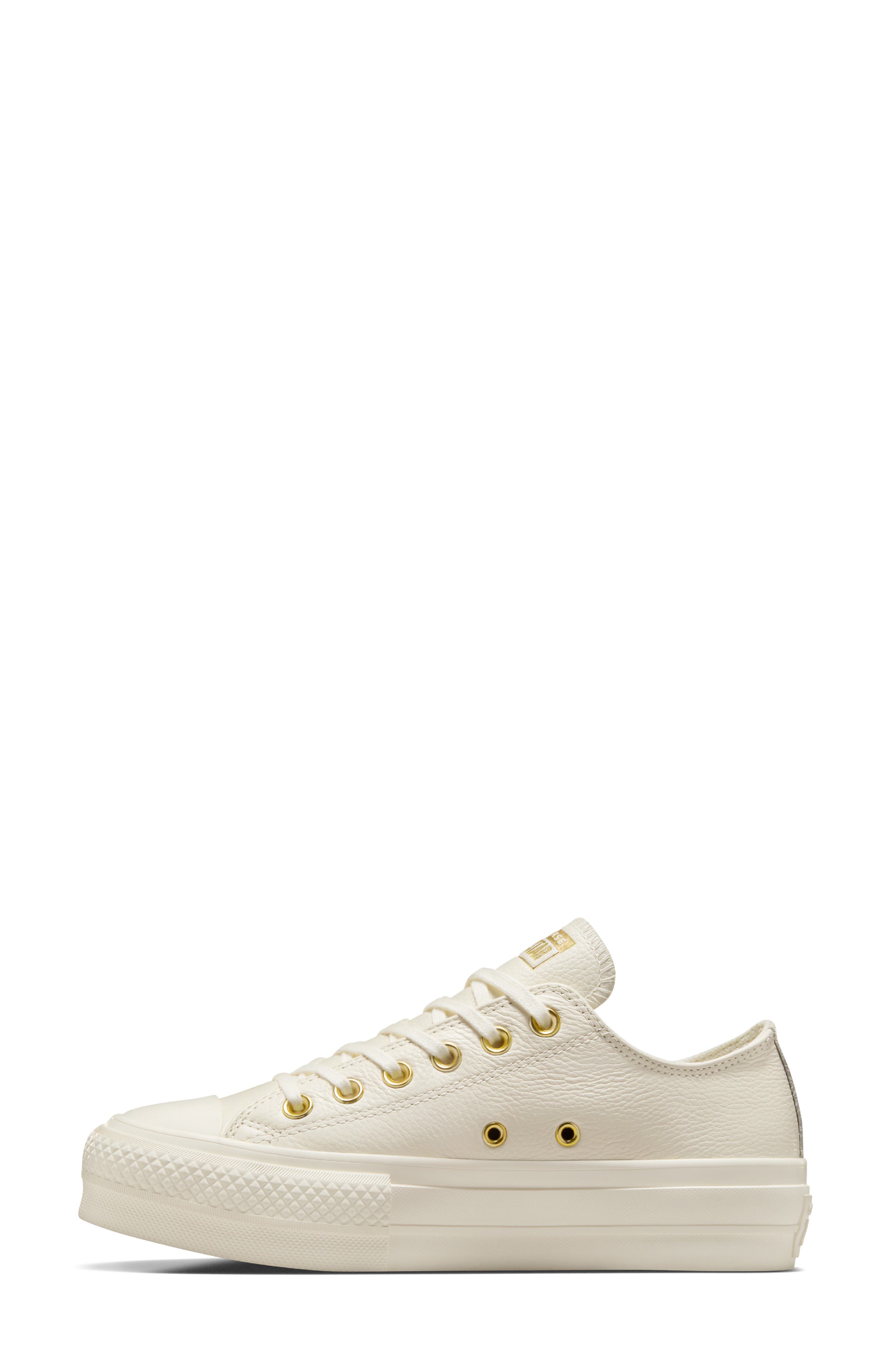 Converse Chuck Taylor<sup>®</sup> All Star<sup>®</sup> Lift Oxford Sneaker, Alternate, color, Egret/Egret/Gol