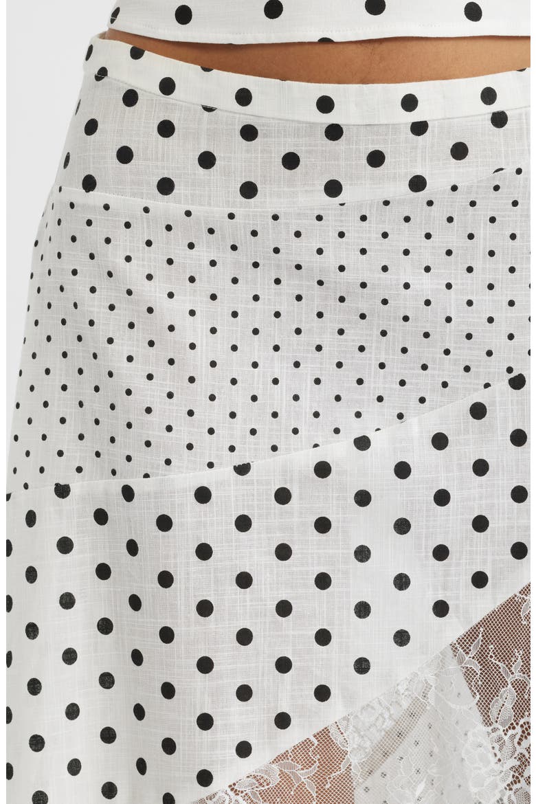 Rennar Mixed Polka Dot Asymmetric Skirt, Alternate, color, WHITE / POLKA DOT