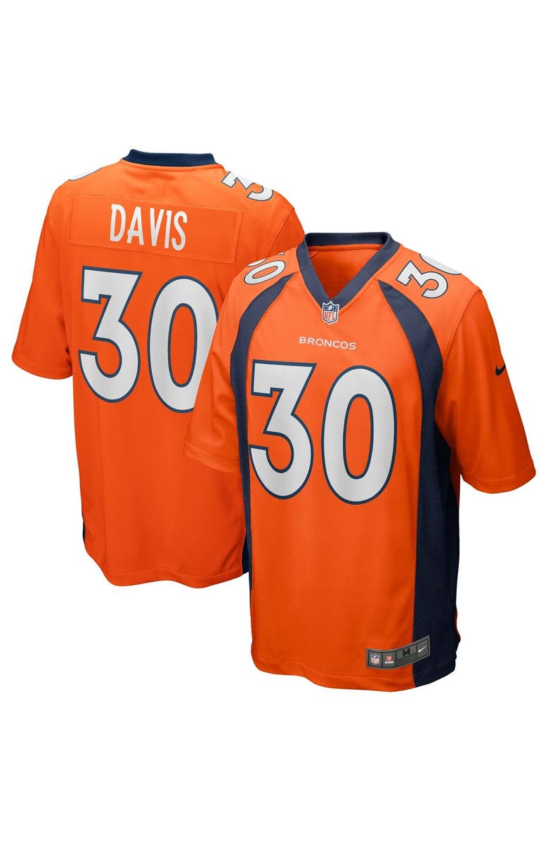Nike Men's Nike Terrell Davis Orange Denver Broncos Game Retired Player Jersey, Main, color, 